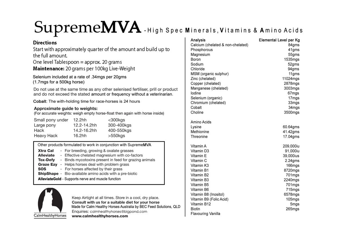 Calm Healthy Horses - Supreme MVA