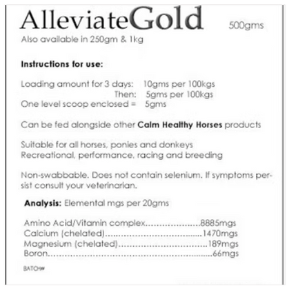 Calm Healthy Horses - Alleviate Gold